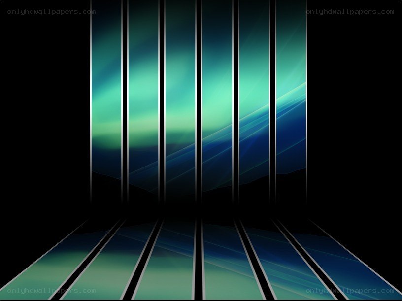 abstract green and blue corridor