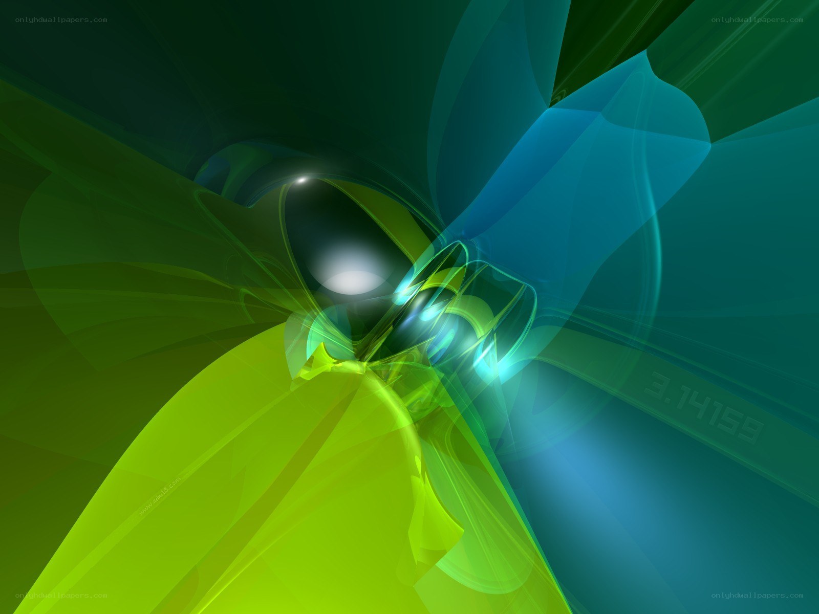 Abstract green and blue digital art