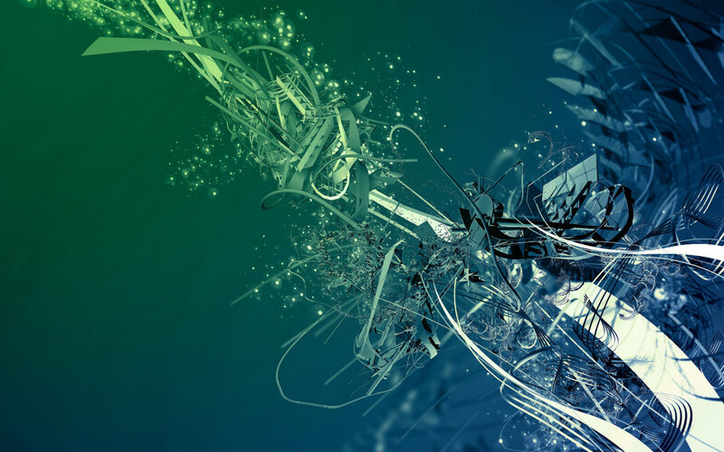 Abstract green and blue digital art