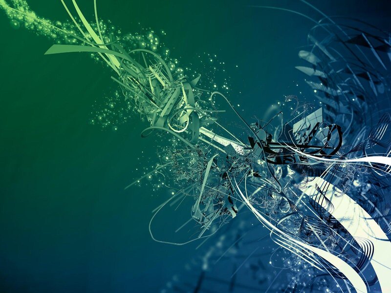 Abstract green and blue digital art