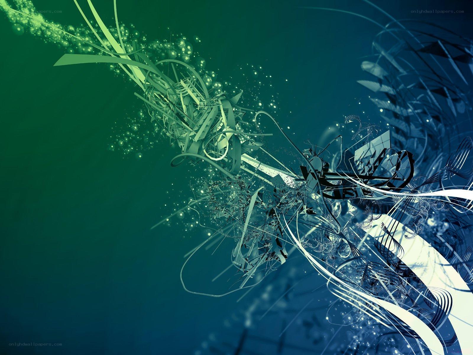 Abstract green and blue digital art