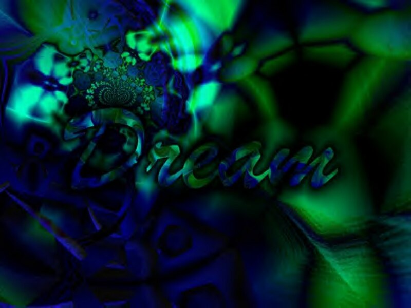 Abstract green and blue dream art
