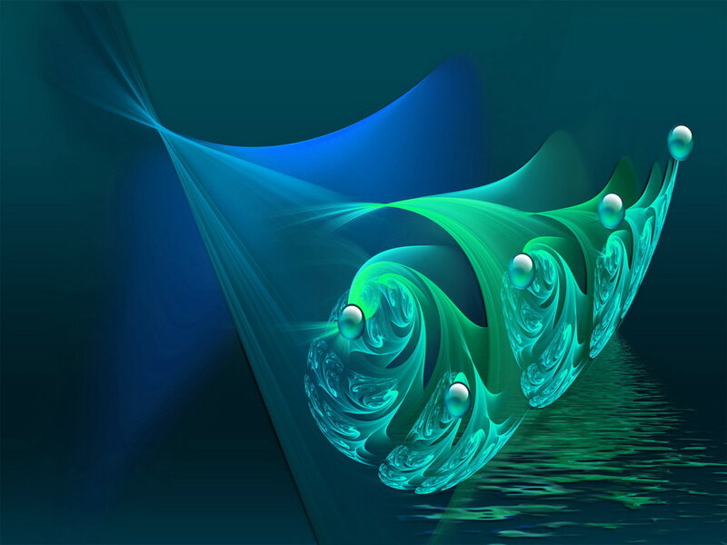 Abstract Green and Blue Form