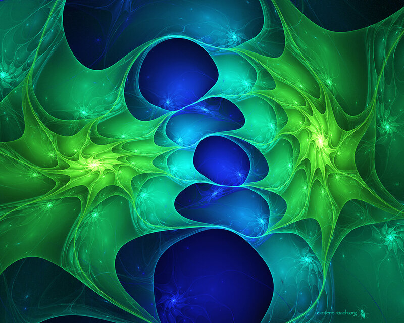 Abstract green and blue fractal