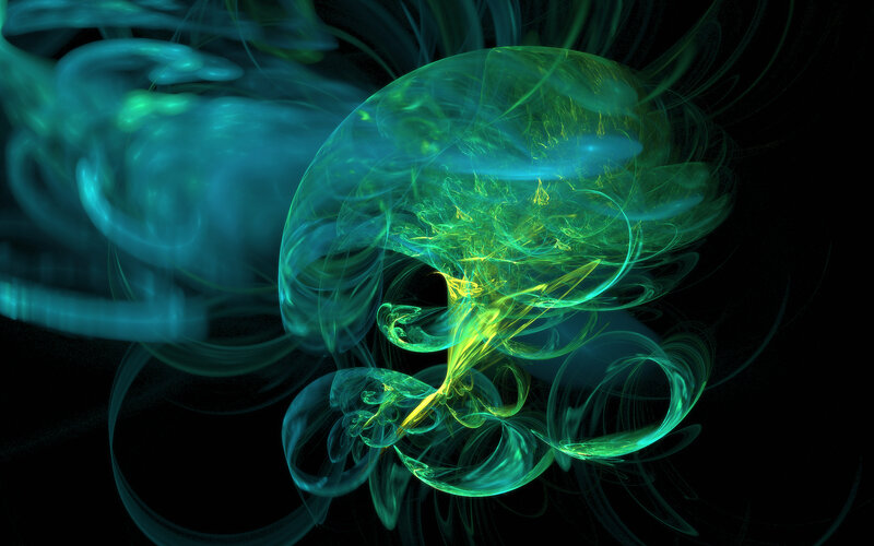 Abstract green and blue fractal