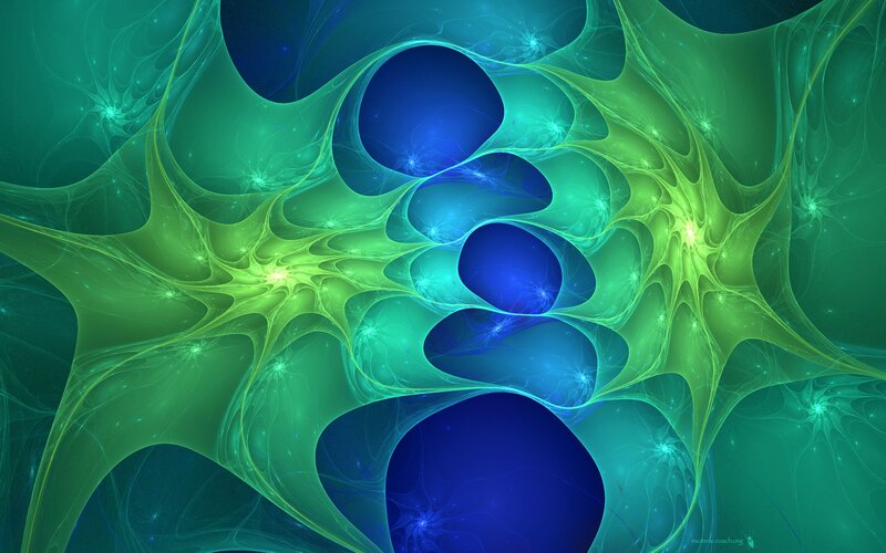 Abstract green and blue fractal