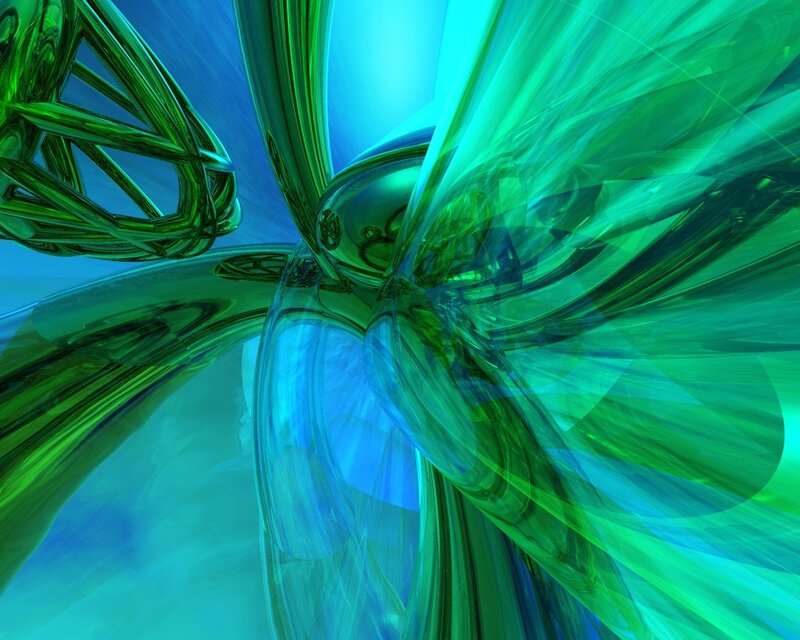 Abstract green and blue fractal art