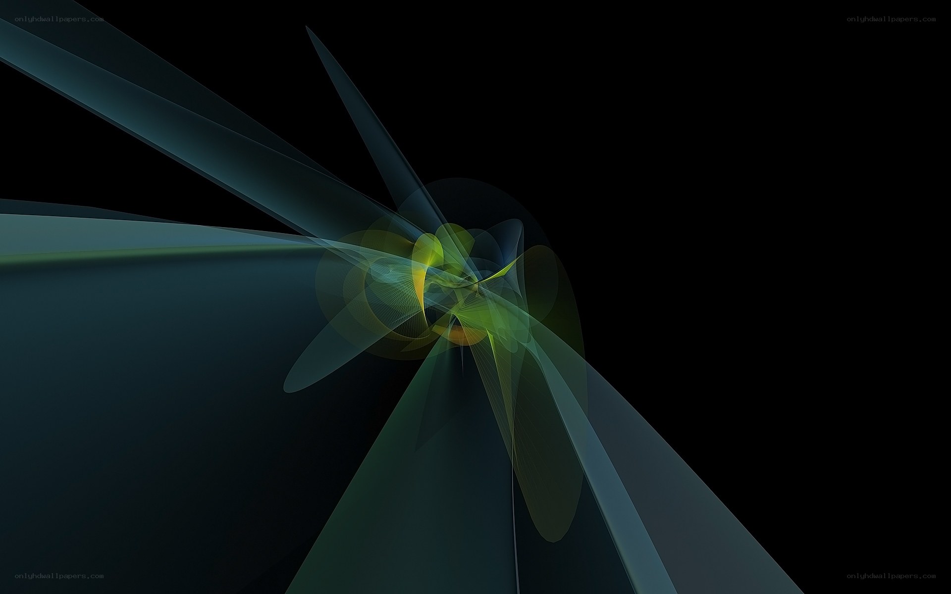 Abstract green and blue fractal design