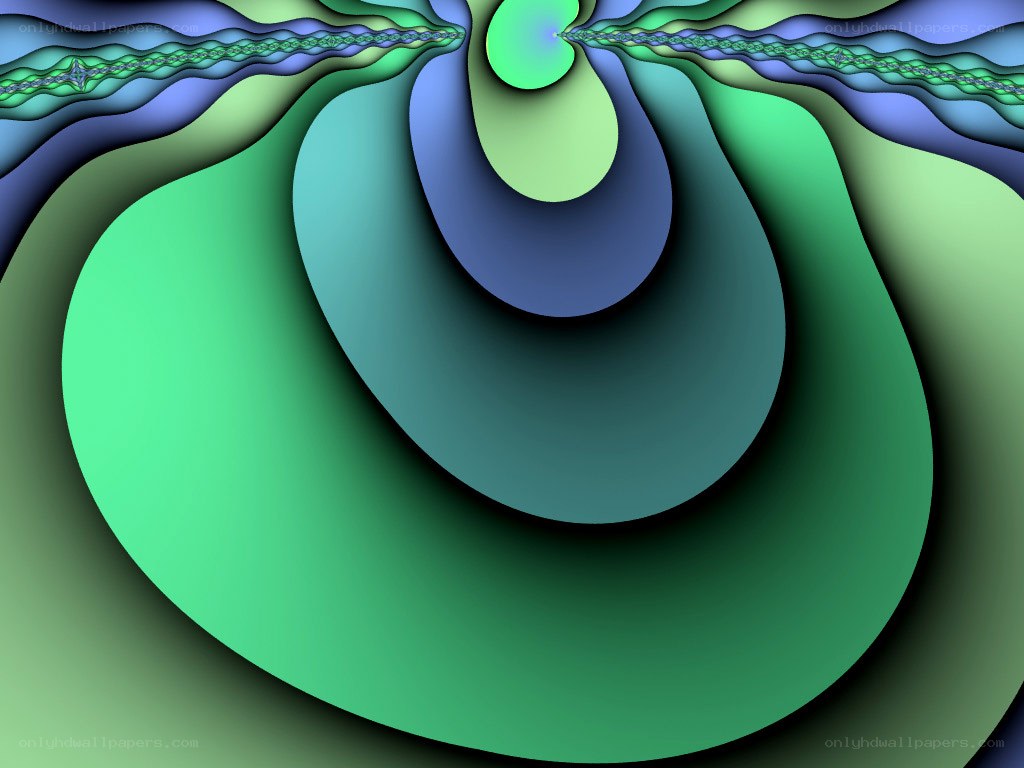 Abstract green and blue fractal pattern