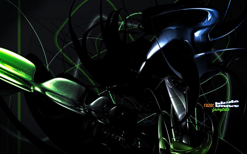 abstract green and blue light art