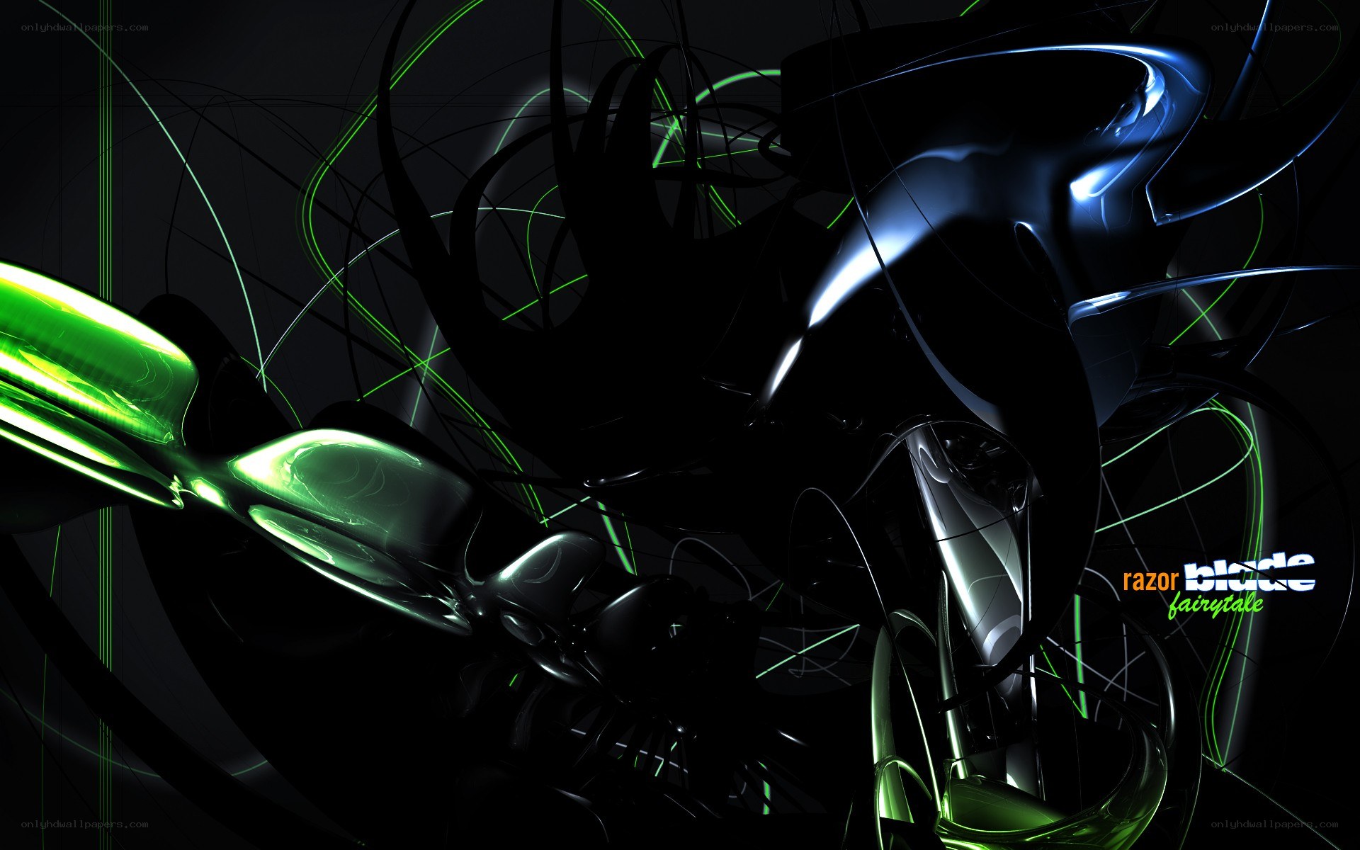 abstract green and blue light art