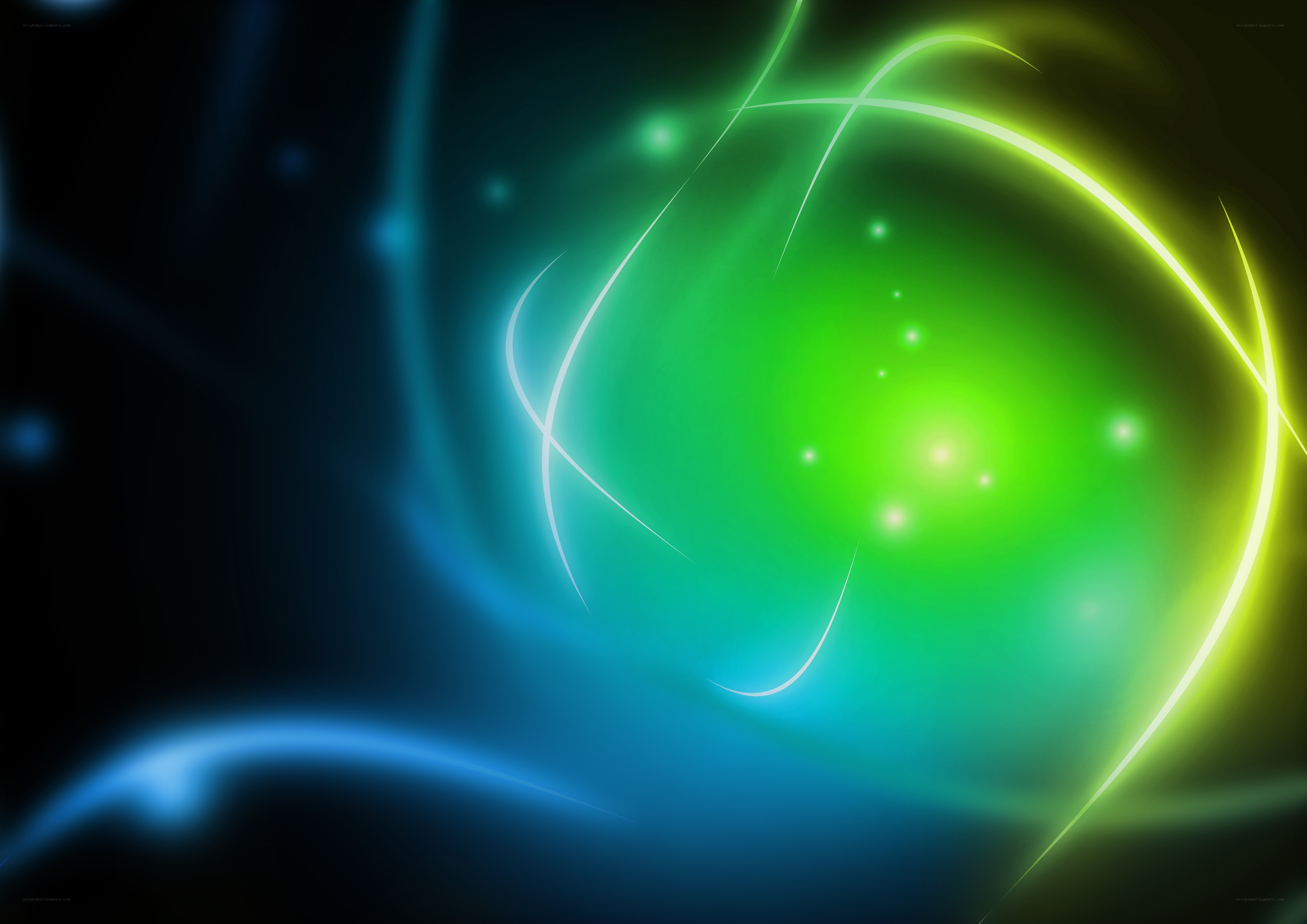 Abstract green and blue light design