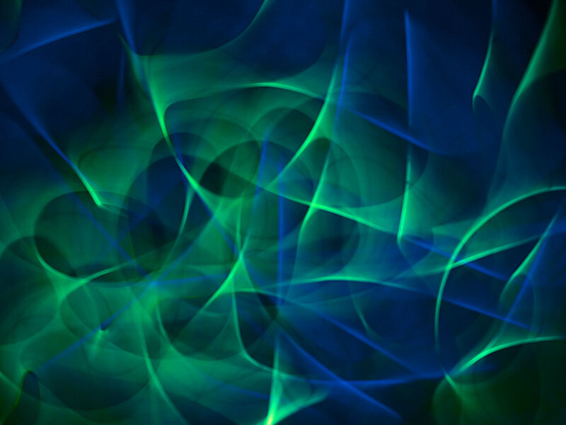 Abstract green and blue light patterns