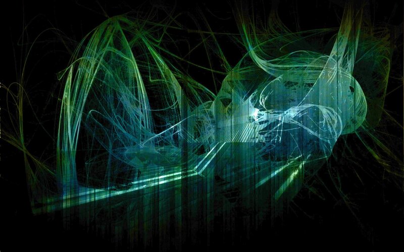 Abstract green and blue light patterns