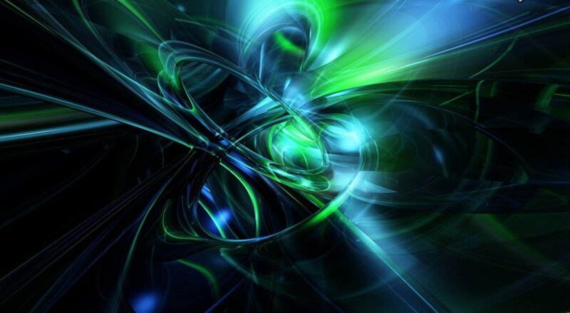 Abstract green and blue light swirl