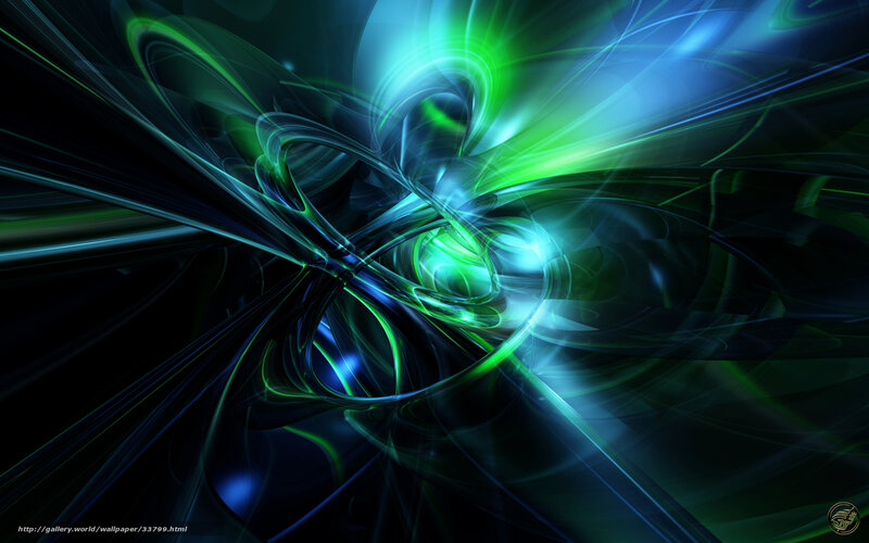 Abstract green and blue light swirl