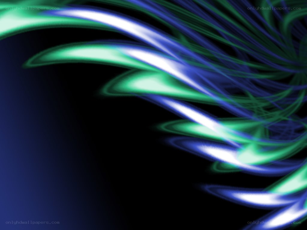 Abstract green and blue light waves