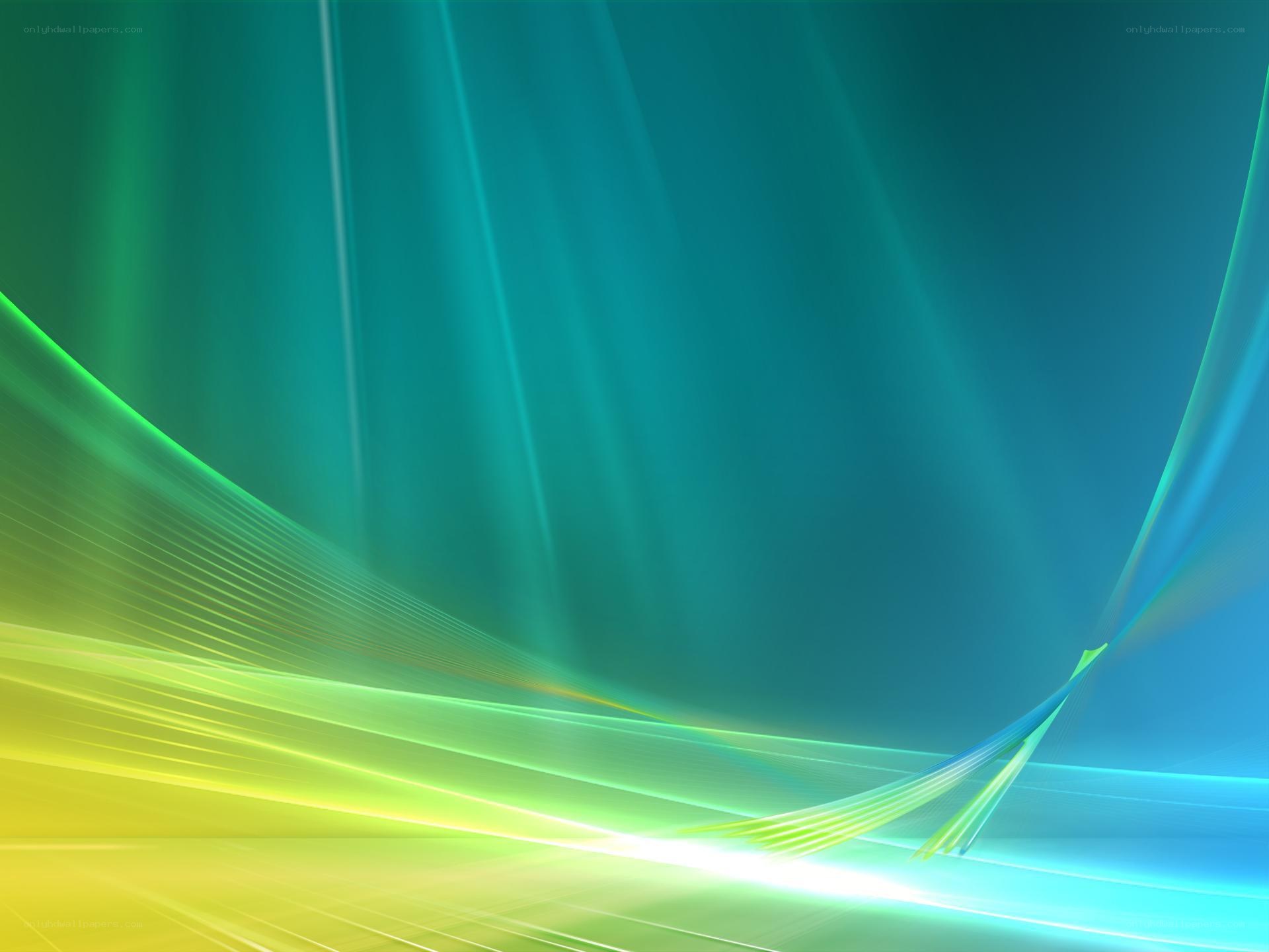 Abstract green and blue light waves