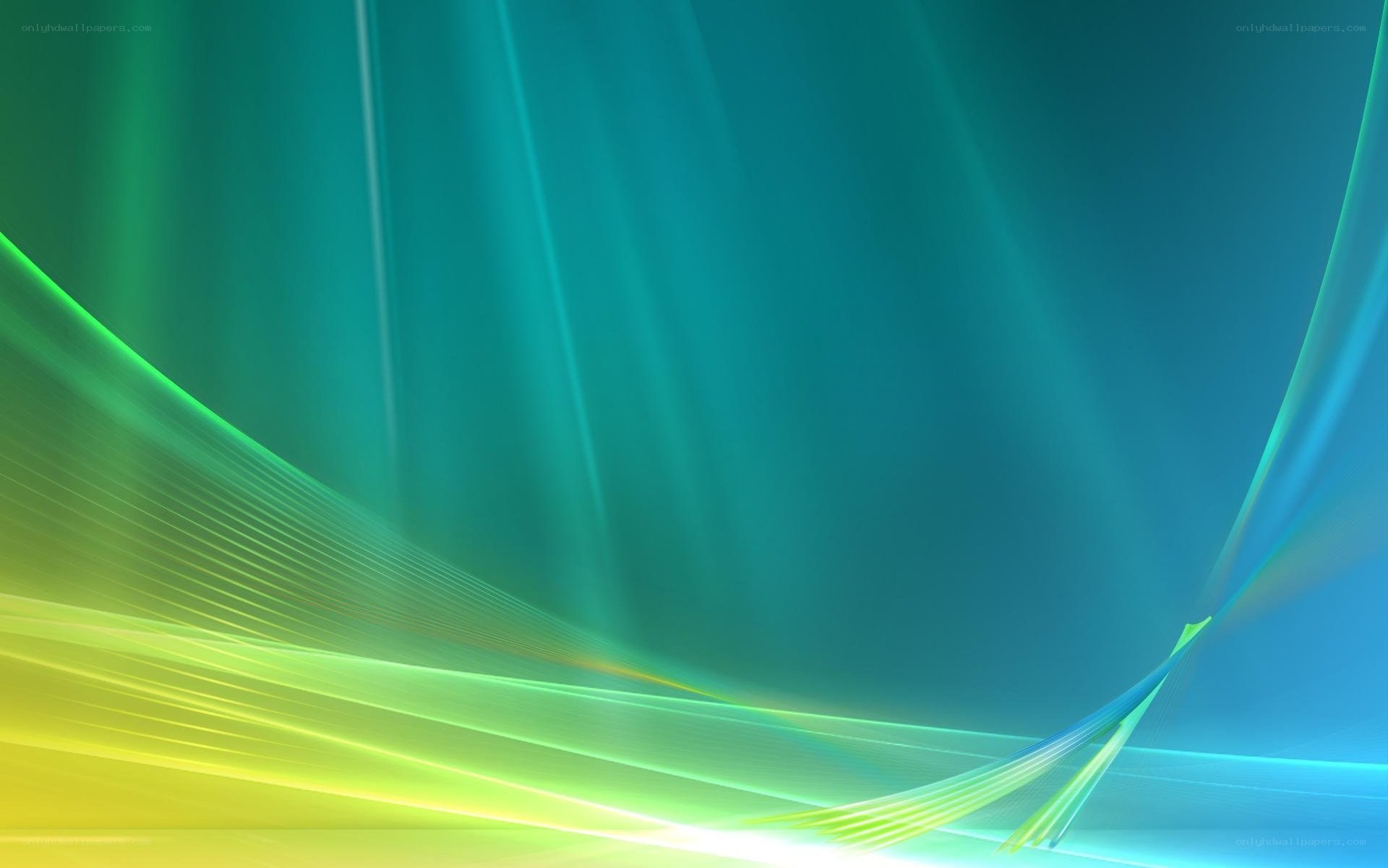 abstract green and blue light waves