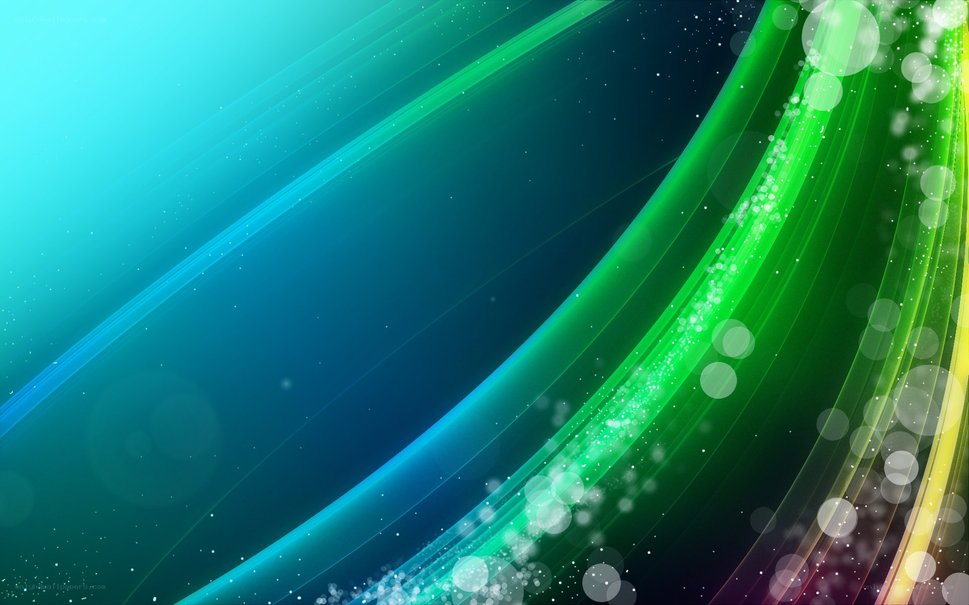 abstract green and blue light waves