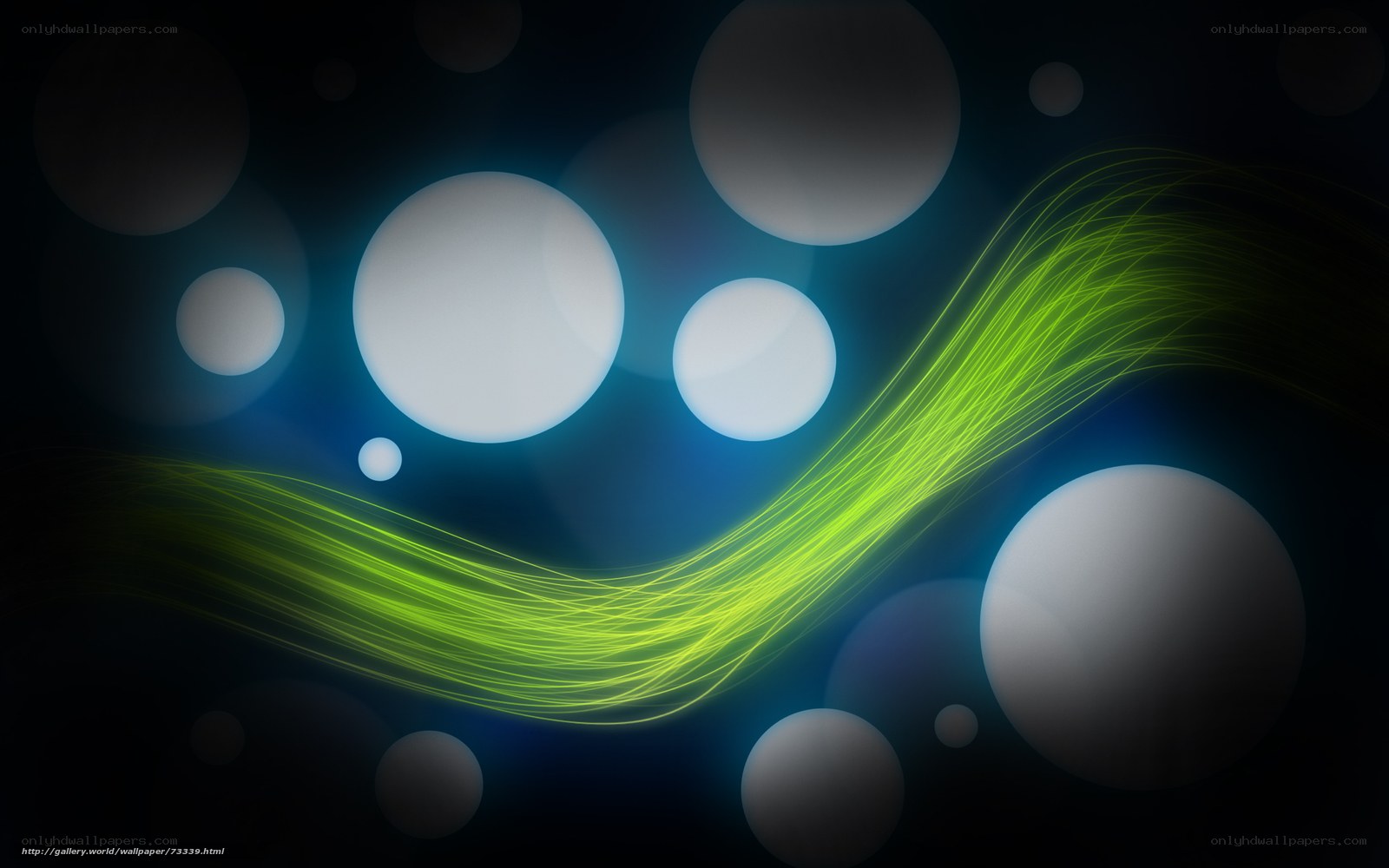Abstract green and blue light waves