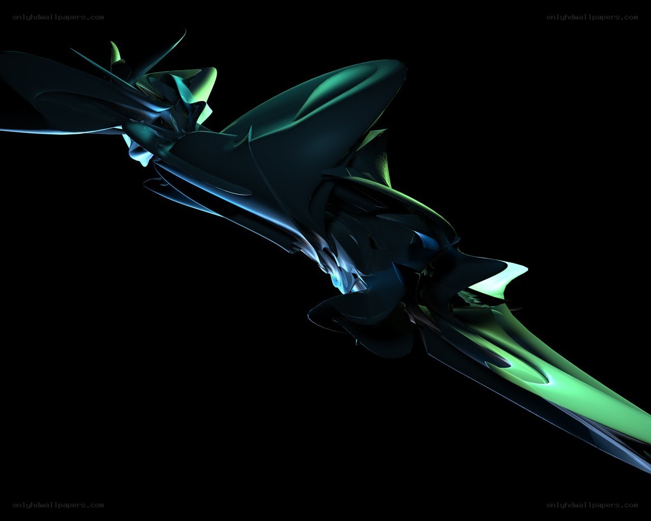 Abstract green and blue sculpture