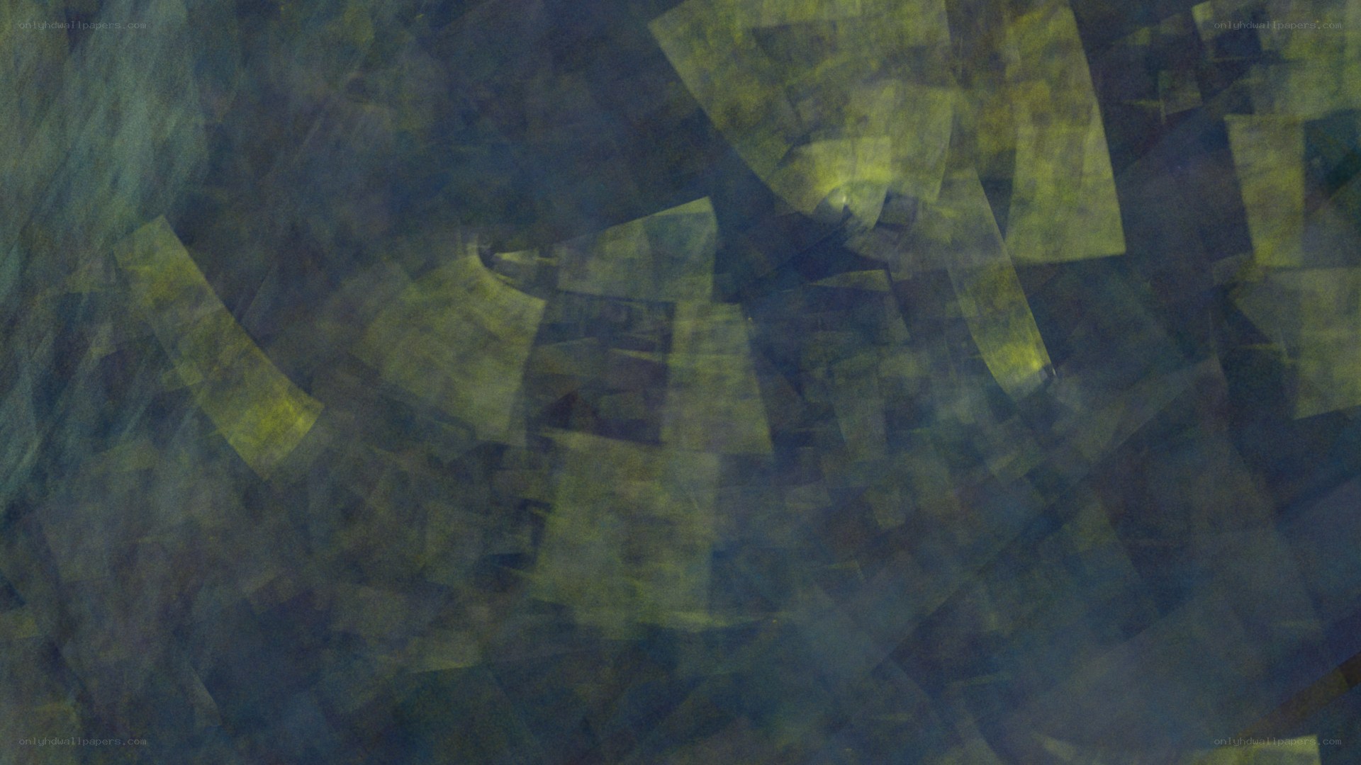Abstract green and blue shapes