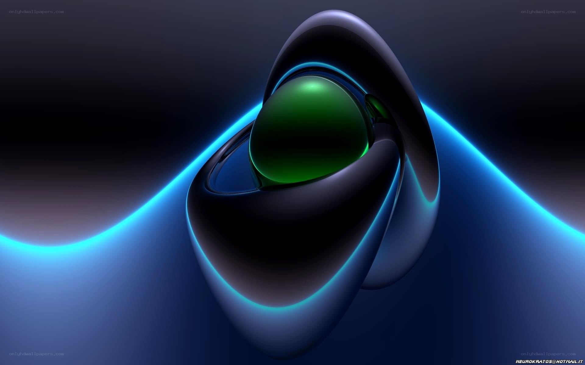 abstract green and blue sphere