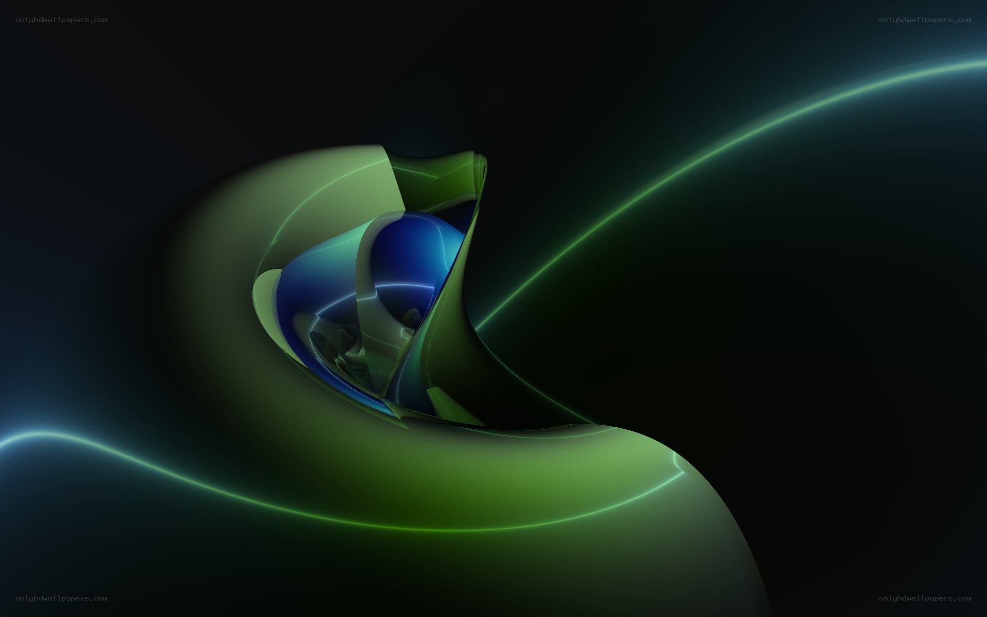 Abstract green and blue swirl