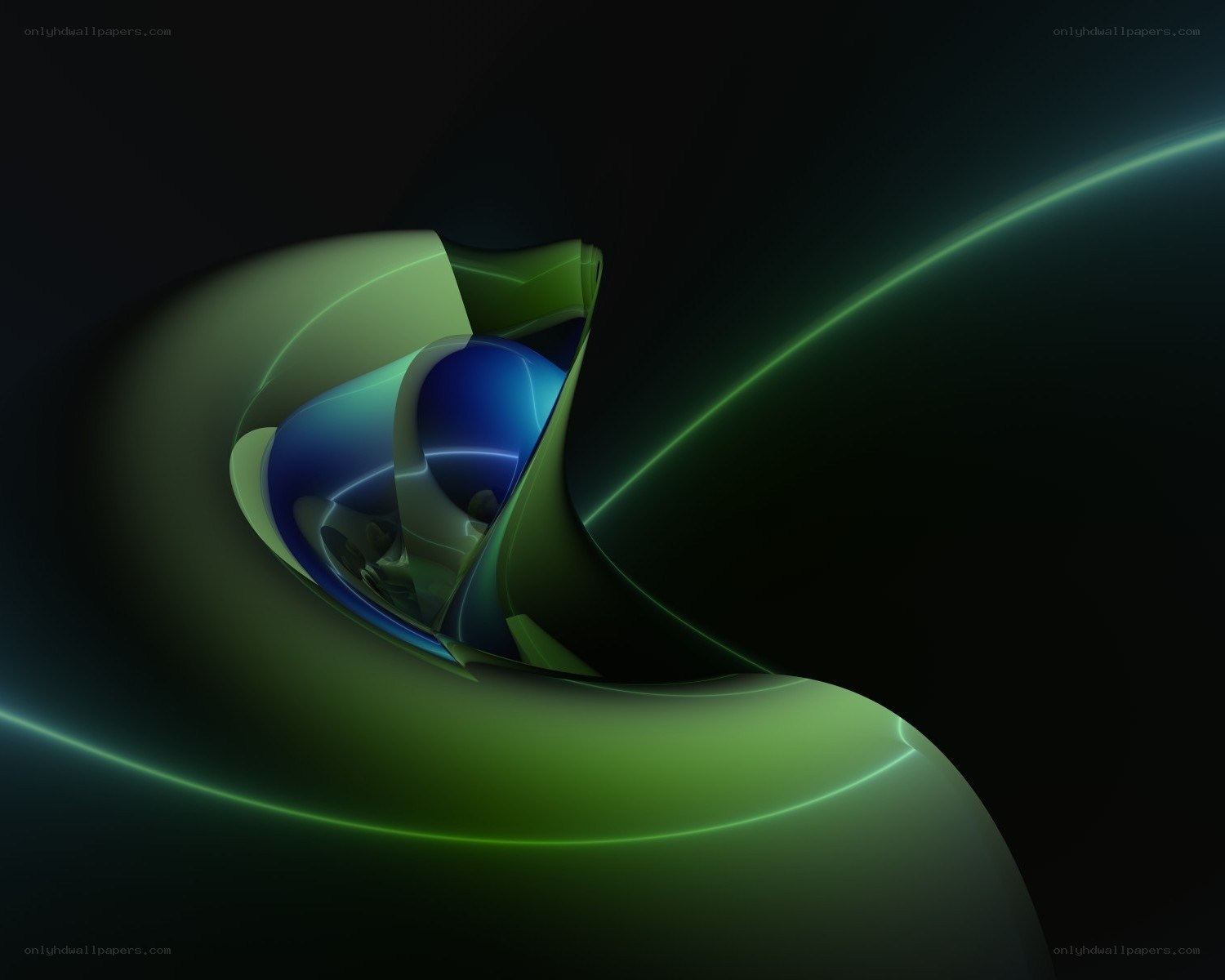 Abstract green and blue swirl