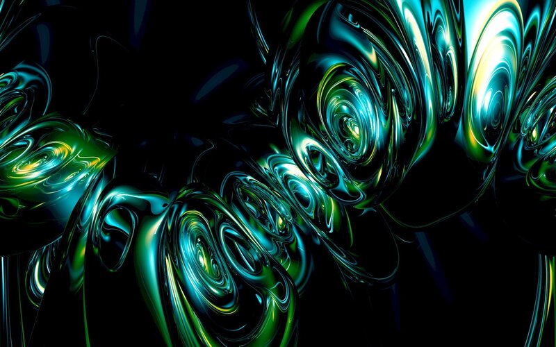 Abstract green and blue swirls