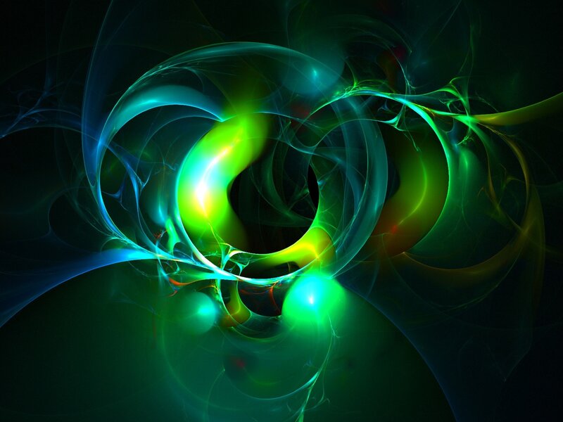 Abstract green and blue swirls