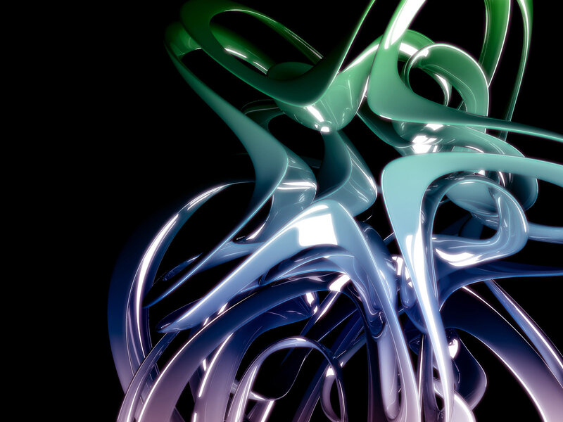 Abstract green and blue swirls
