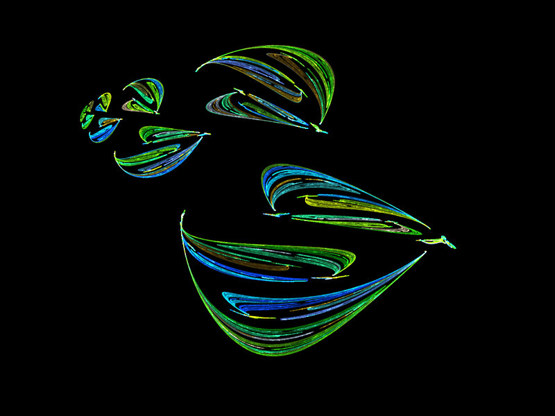 Abstract green and blue swirls