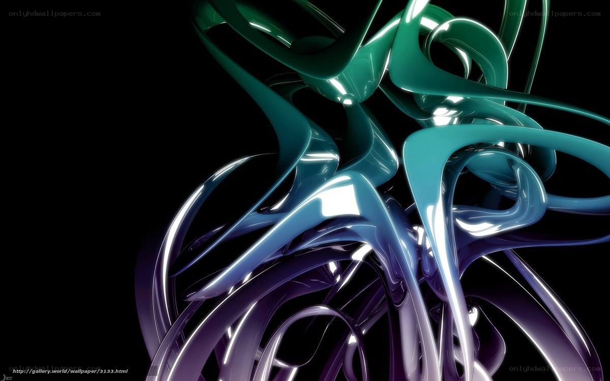 Abstract green and blue swirls