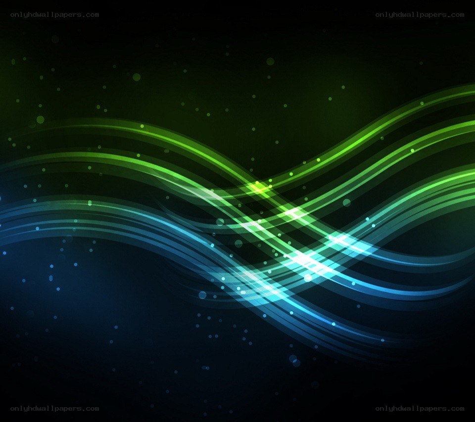 Abstract green and blue wave design