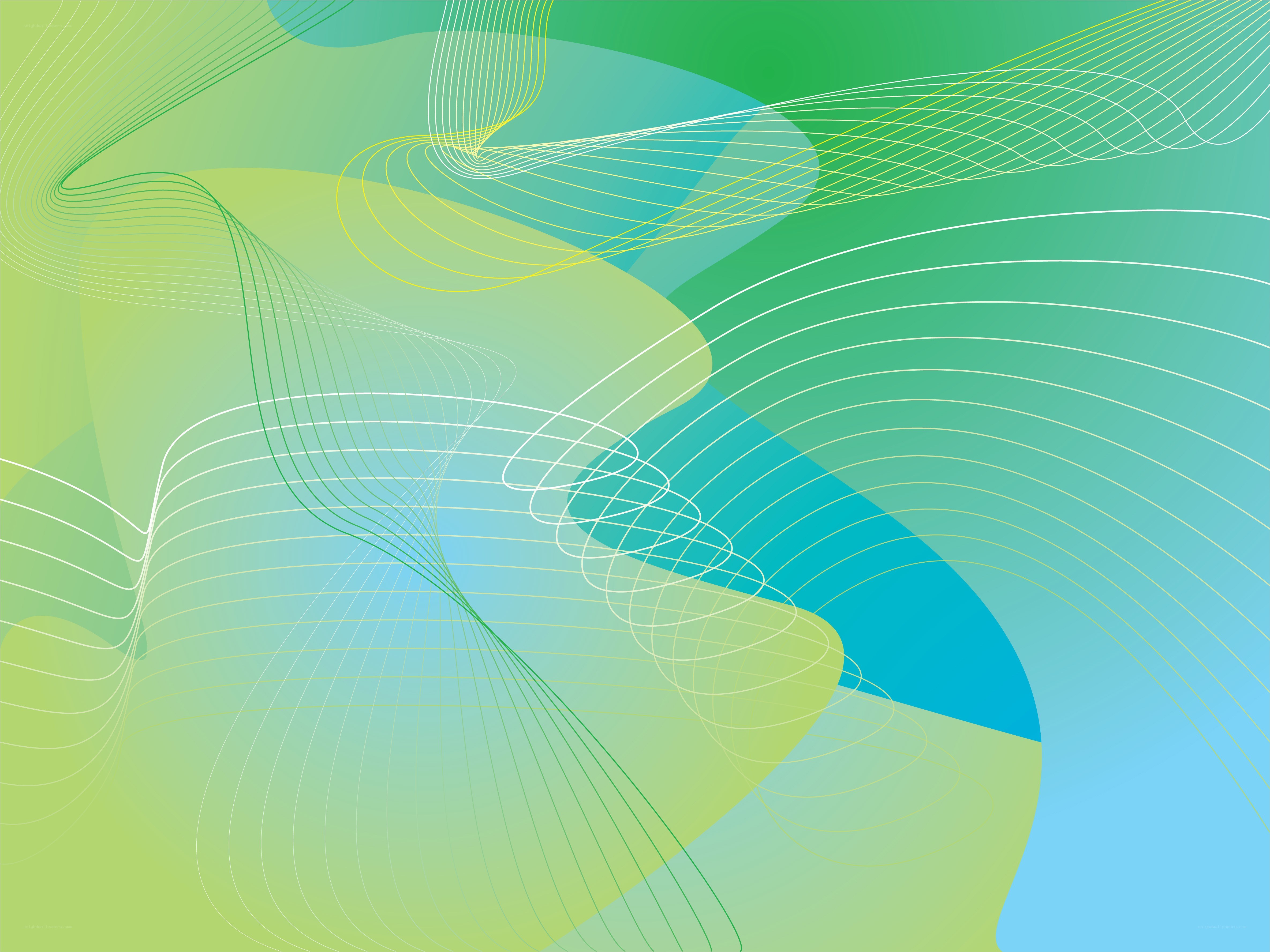 Abstract green and blue wave design