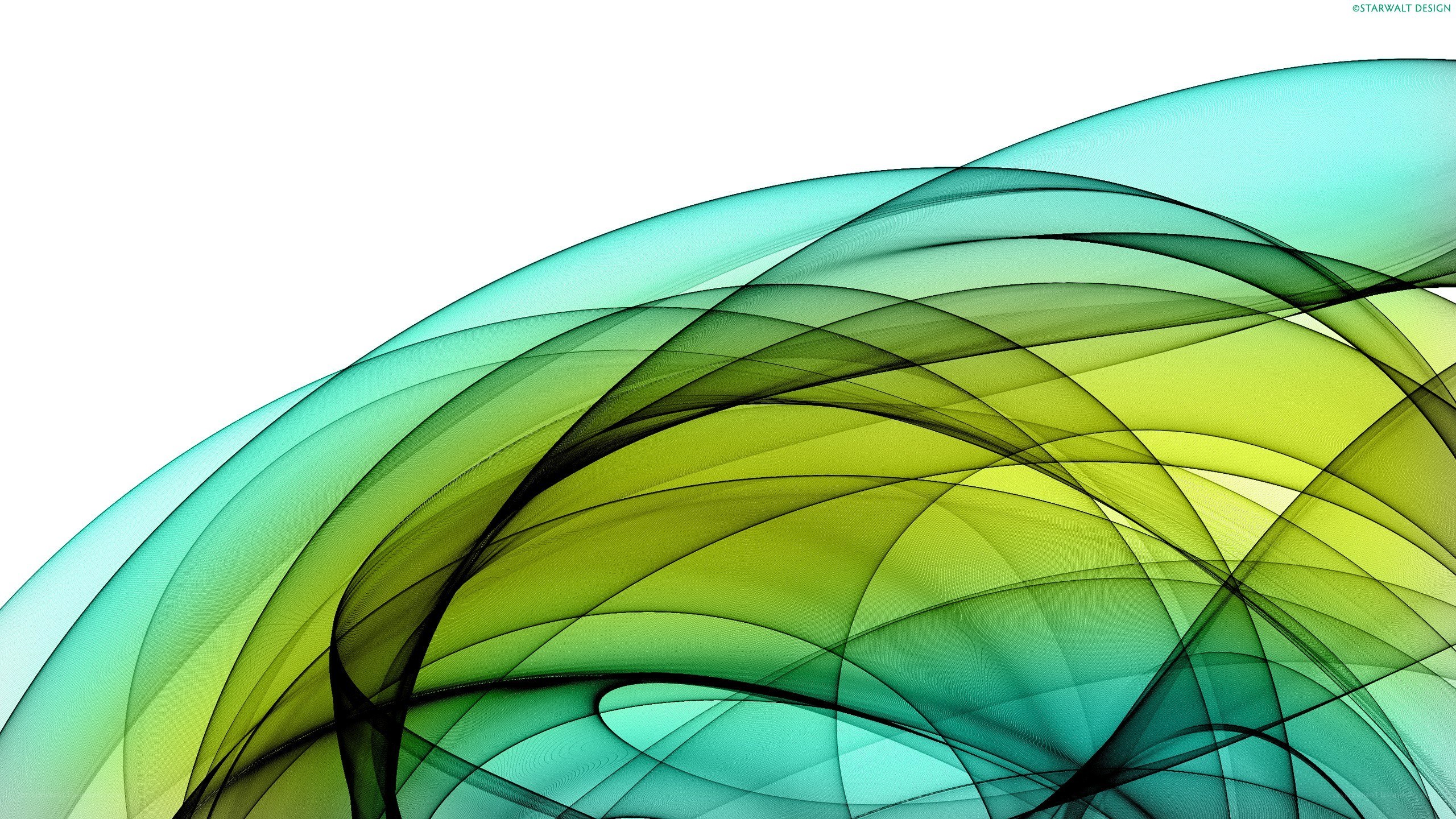 Abstract green and blue wave design