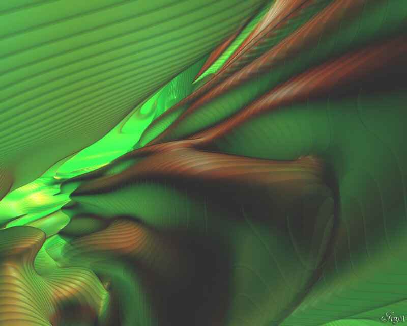Abstract green and brown fractal