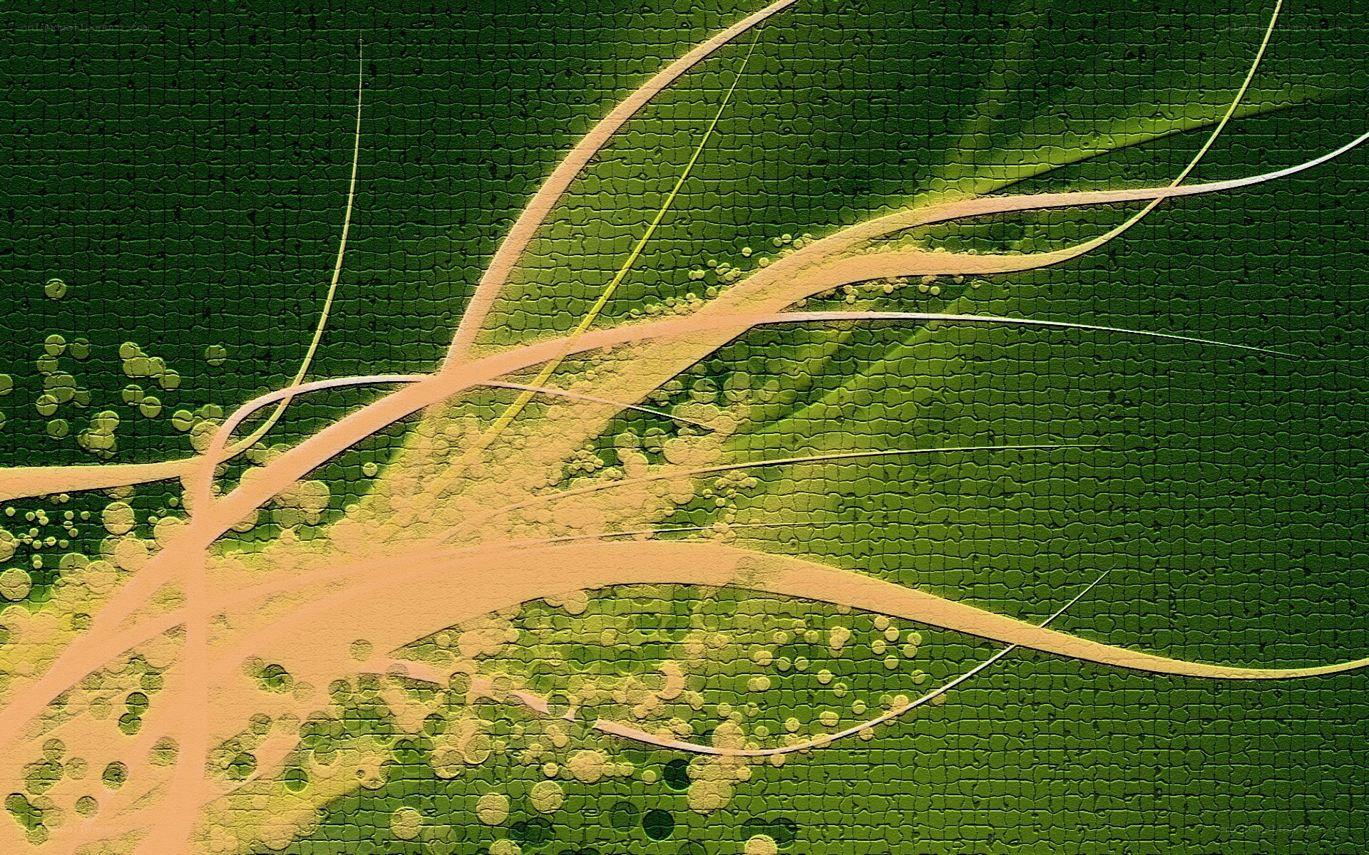 Abstract green and gold artwork