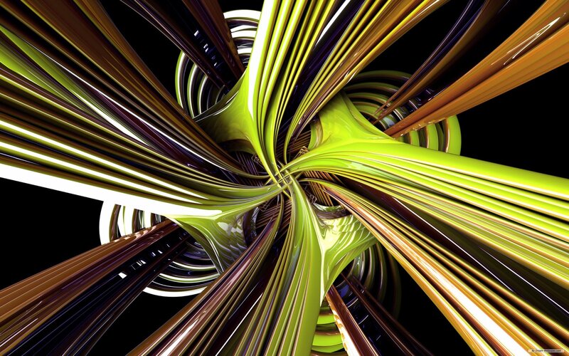 Abstract green and gold swirl