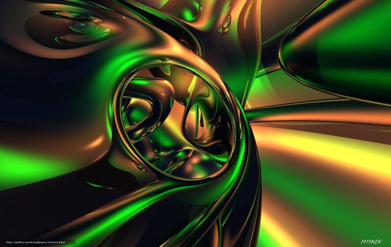 Abstract green and gold swirl
