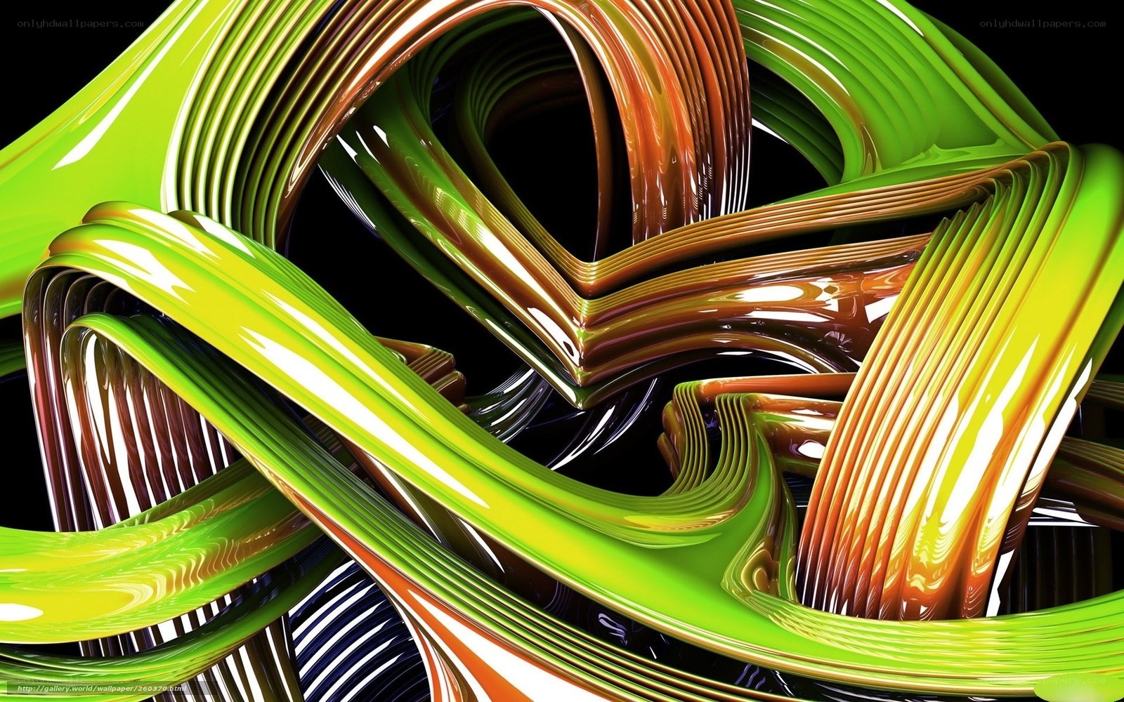 Abstract green and gold swirls