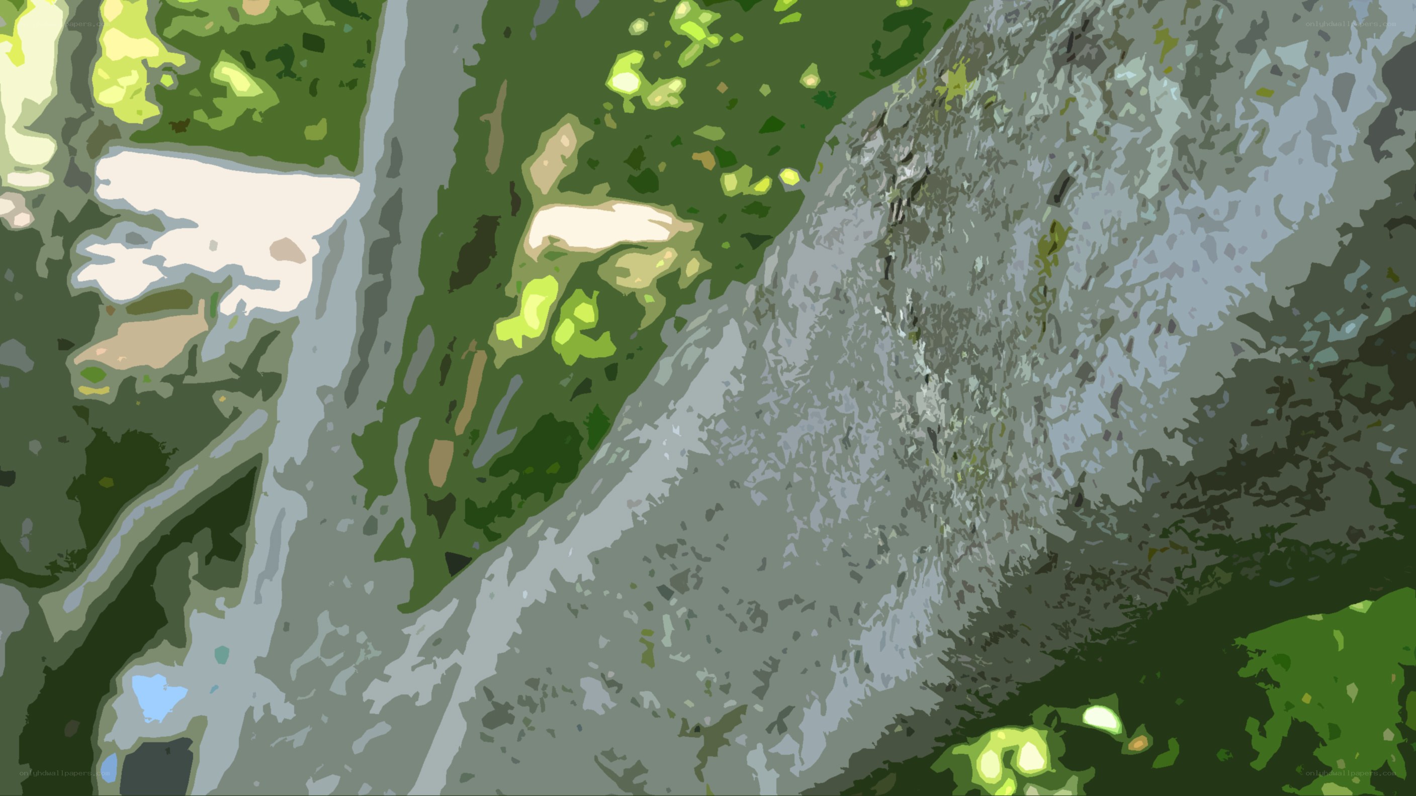 abstract green and gray landscape