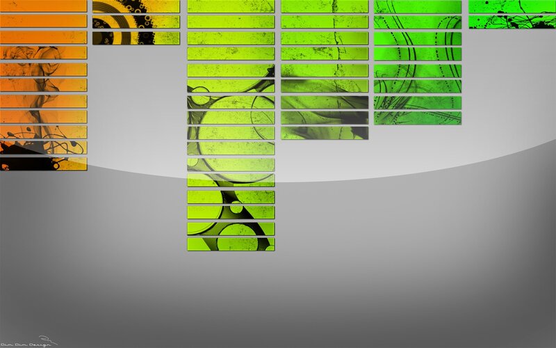 abstract green and orange design