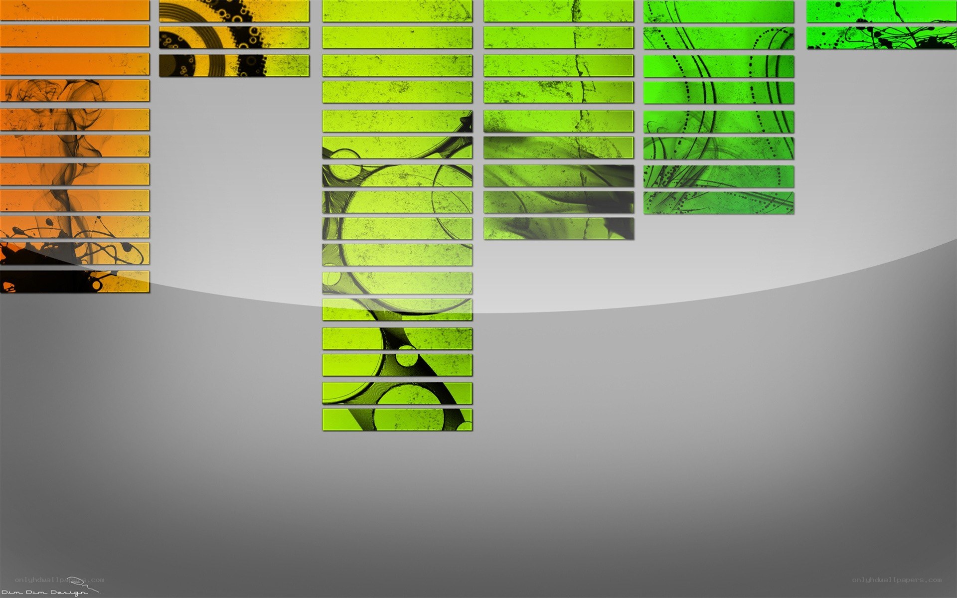 abstract green and orange design