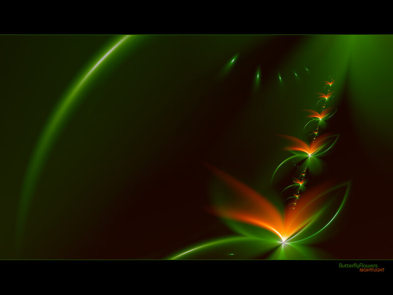 Abstract green and orange fractal art