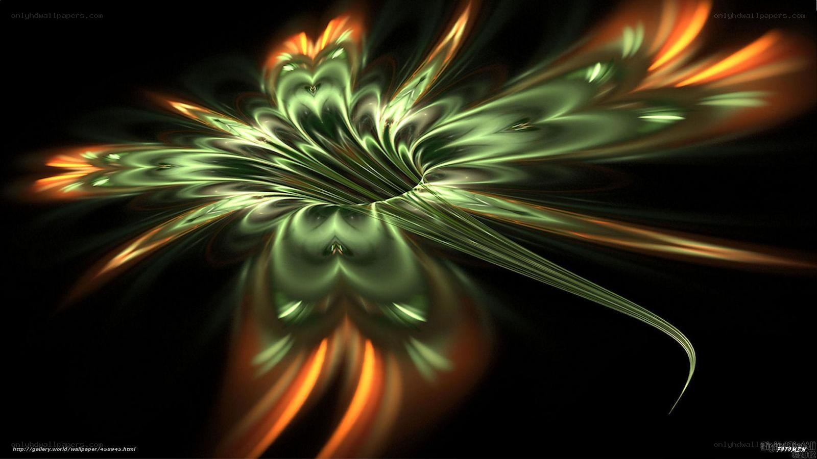 Abstract green and orange fractal