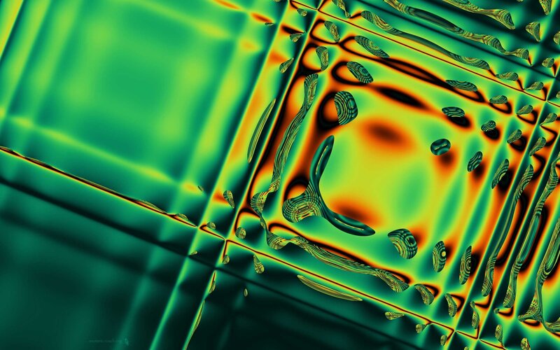 Abstract Green and Orange Patterns
