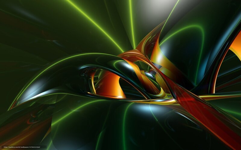 Abstract Green and Orange Swirls — Dynamic
